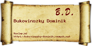Bukovinszky Dominik névjegykártya